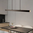 Axyaa Walnut Wood LED Chandelier Straight Strip Light