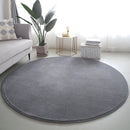 Red Coral Velvet Round Rug by Axyaa - Soft, Thick, Non-Slip Floor Mat for Living Room