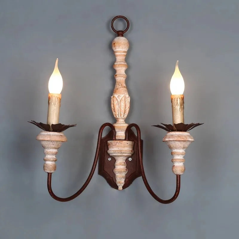 Axyaa Double Headed French Wall Lamp Fixture for Bedroom Living Room