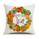 Axyaa Thanksgiving Pumpkin Maple Leaf Pillow Cover