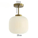 Axyaa Nordic Striped Lantern Glass Ceiling Light Chandelier for Living Room & Bedroom