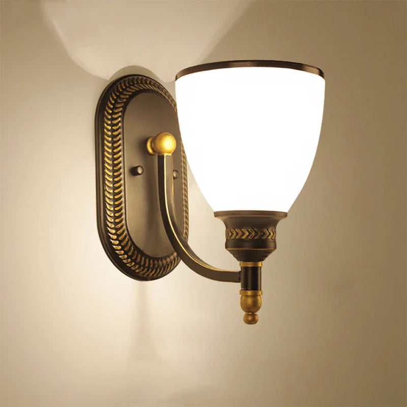 Axyaa Retro Glass Wall Lamp for Bedroom, Living Room, Bathroom, and More
