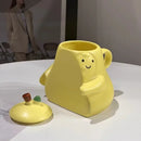 Axyaa Ceramic Couples Pear Mugs - Hugging Pear Milk Cups