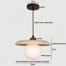 Axyaa White Glass Ball LED Pendant Lights Wabi Sabi Hanging Lamp for Home Decor