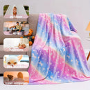 Rainbow Unicorn Glow Blanket: Cozy Flannel Sofa Bed Kids Toddler Boys Girls Axyaa