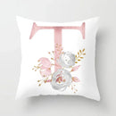 Axyaa Sweet Pink Alphabet Pillowcase for Home Decor