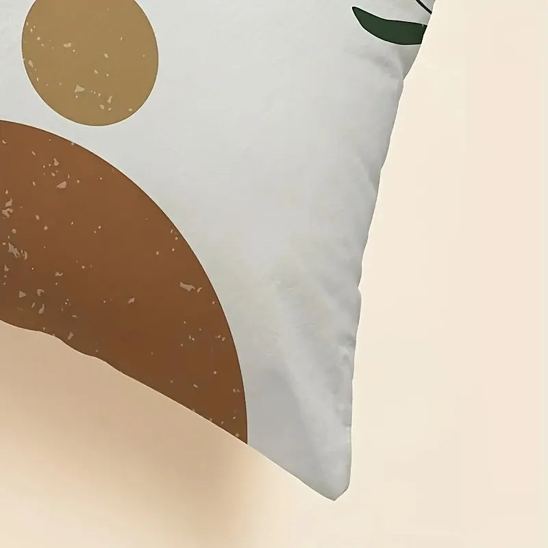 Axyaa Line Leaf Print Pillowcase for Bohemian Home Decoration