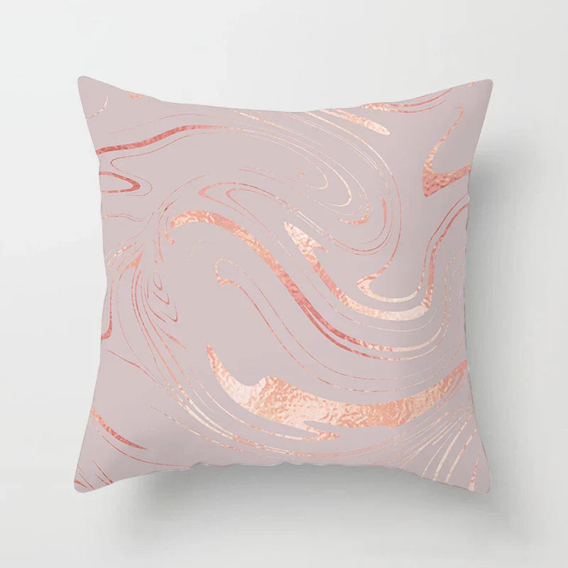 Axyaa Pink Geometric Print Decor Pillow Cover for Modern Luxury Home
