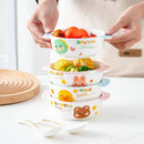 Axyaa Dinosaur Ceramic Children's Bowl - High Temperature Resistant, Cute & Versatile