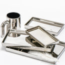 Silver Ceramic Tray, Rectangular Jewelry Storage for Axya - Elegant Home Decor