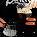 Axyaa Hexagon Glass Coffee Extraction Cup with Wood Handle and Insulation