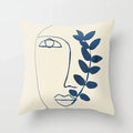 Axyaa Minimal Line Abstract Sun Pattern Plush Pillow Case