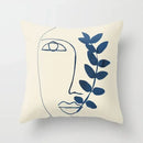 Axyaa Minimal Line Abstract Sun Pattern Plush Pillow Case