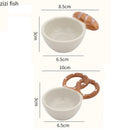 Axyaa Ceramic Seasoning Dish Set - Elegant Tableware for Dipping Sauce and Snacks