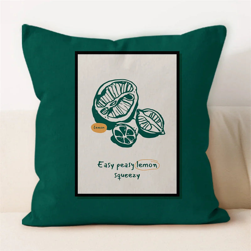 Axyaa Fruit Hot Dog Food Pillowcase Square Cushion Cover Home Decor Sofa Pillows