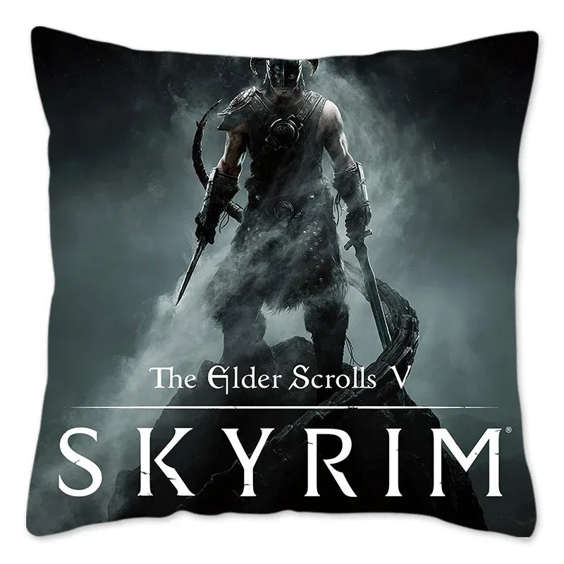 Axyaa Skyrim Meme Cushion Cover - Designer Polyester Cushion Case for Home Decor