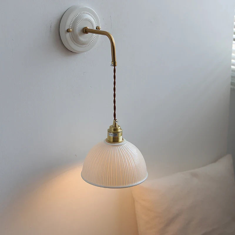 Axyaa Nordic Ceramic LED Wall Lights for Bedroom Living Room Decoration