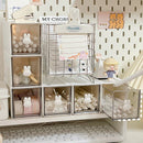 Axyaa Desktop Organizer Box: Rabbit Pen Holder & Drawer Stationery Rack