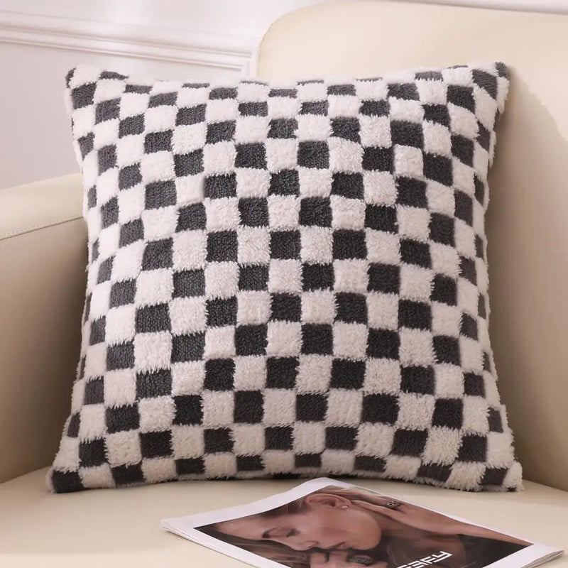 Axyaa Checkerboard Smooth Cozy Pillowcase - Double-Sided Soft Checkered Pattern