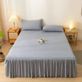 Axyaa Solid Color Bed Skirt with Elastic Band, Queen/King Size, Brushed Fabric