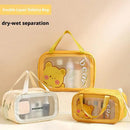 Axyaa Travel Toiletry Storage Bag: Portable Makeup Organizer for Dry/Wet Cosmetics.