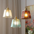 Axyaa Colorful Glass Copper LED Pendant Lights for Kitchen Bedroom Living Room