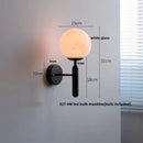 Axyaa Modern Black Iron LED Wall Light with Pull Chain Switch & White Glass