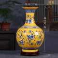 Axyaa Blue & White Porcelain Vase for Home Decor with Dracaena Sanderiana