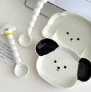 Axyaa Puppy Cartoon Ceramic Dish Set - Children's Tableware & Spoon