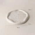 Axyaa Silver Ceramic Storage Tray for Home Decor and Organization