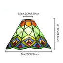 Stained Glass Peacock Lampshade, Handmade Phoenix Tail Design for Pendant Light - Axyaa