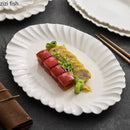 Axyaa Ceramic Fish Plate with Irregular Flower Edge - Molecular Tableware