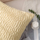 Luxurious Yellow Plush Pillow Cover for Stylish Living Room Decor by Axyaa