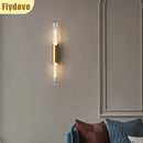 Axyaa Glass Wall Lamp: Nordic Industrial Style LED Lighting for Living Room & Bedroom