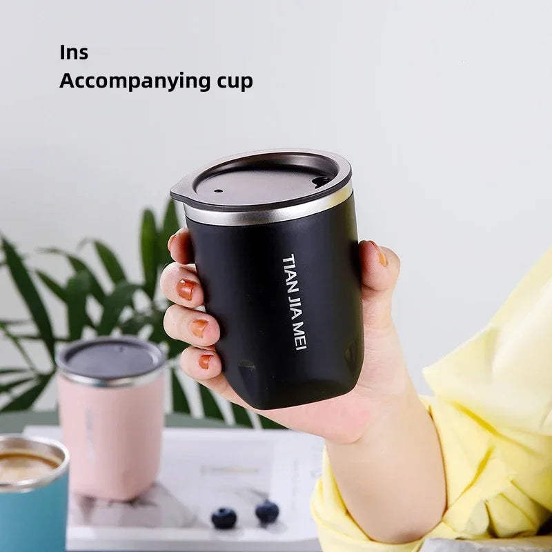 Axyaa Stainless Steel Portable Thermos Cup, 300ml Simple Office Coffee Mug