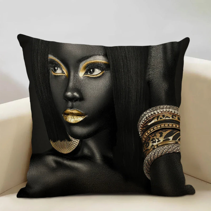 Nordic Print Linen Cushion Cover, Black and White Decor Pillowcase for Sofa by Axyaa