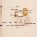 Axyaa Ceramic LED Wall Lamp with Pull Chain Switch, Up Down Rotation