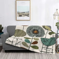 Axyaa Multi Stem Mid Century Modern Throw Blanket for Home Bedroom Sofa