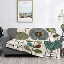 Axyaa Multi Stem Mid Century Modern Throw Blanket for Home Bedroom Sofa
