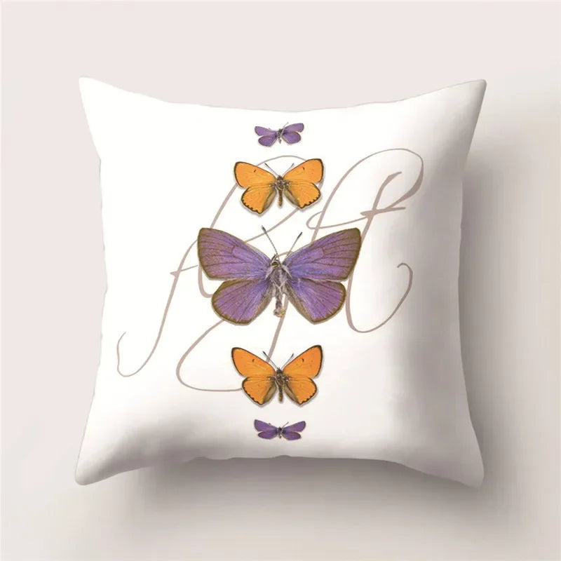 Butterfly Print Decorative Cushion Cover 45X45CM Sofa Polyester Pillow Case for Home Decor