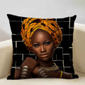 Axyaa African Retro Fashion Girl Sofa Cushion Cover 45x45cm Home Decor Pillow Cover