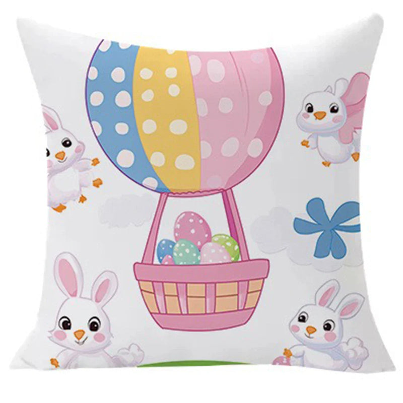 Axyaa Easter Rabbit Pattern Print Pillowcases for Home Decoration