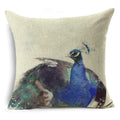 Axyaa Peacock Feather Linen Cushion Cover 45x45cm for Sofa Bed Decor