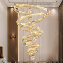 Axyaa Crystal Chandelier Stair Pendant Living Room Lights