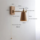 Axyaa Walnut Ash Wood LED Wall Sconce with Pull Chain Switch for Indoor Lighting