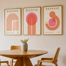 Pink Geometric Modern Paintings Set for Home Office Decor by Axyaa