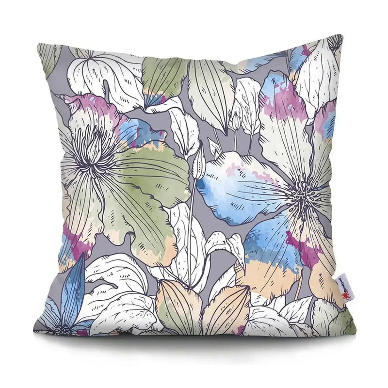 Axyaa Tropical Plant Parrot Decorative Pillow Cover - Flowers Sofa Cushion Case