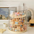 Axyaa Doll Storage Display Rack: Dustproof 360° Rotation Showcase for Action Figures