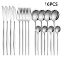 Axyaa 16-Piece Stainless Steel Tableware Set for Home, Hotel, and Restaurant