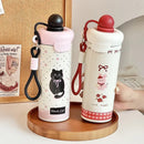 Axyaa Cartoon Stainless Steel Thermos Cup, Large Capacity Coffee Cup for Gifting